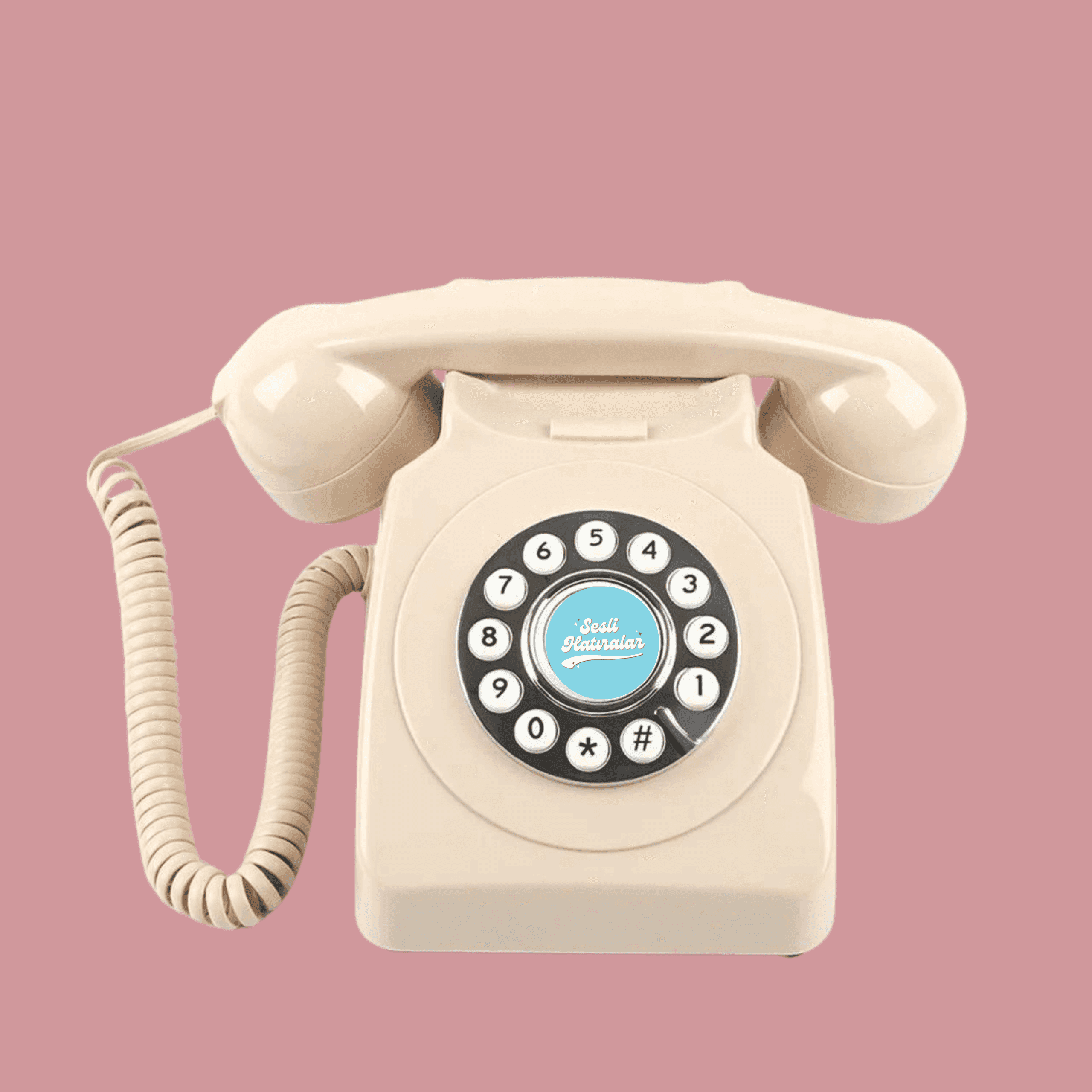 Bej klasik retro telefon